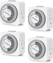Load image into Gallery viewer, Indoor 3-Prong Electrical Timer Outlet - 4Pack
