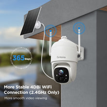 Load image into Gallery viewer, 【IP65 Weatherproof &amp; 2-Way Storage】IP65 weatherproof design can prevent dust and rain from damaging the outdoor wireless solar security camera. The standard operating temperature should be from -22°F to 131°F (-30°C to 55°). Sentry plus can save videos in a Micro SD card(Max 128GB,SD card not included) or subscribe our AWP base-on Cloud Service(30 days free for new user). You can easily install it in
