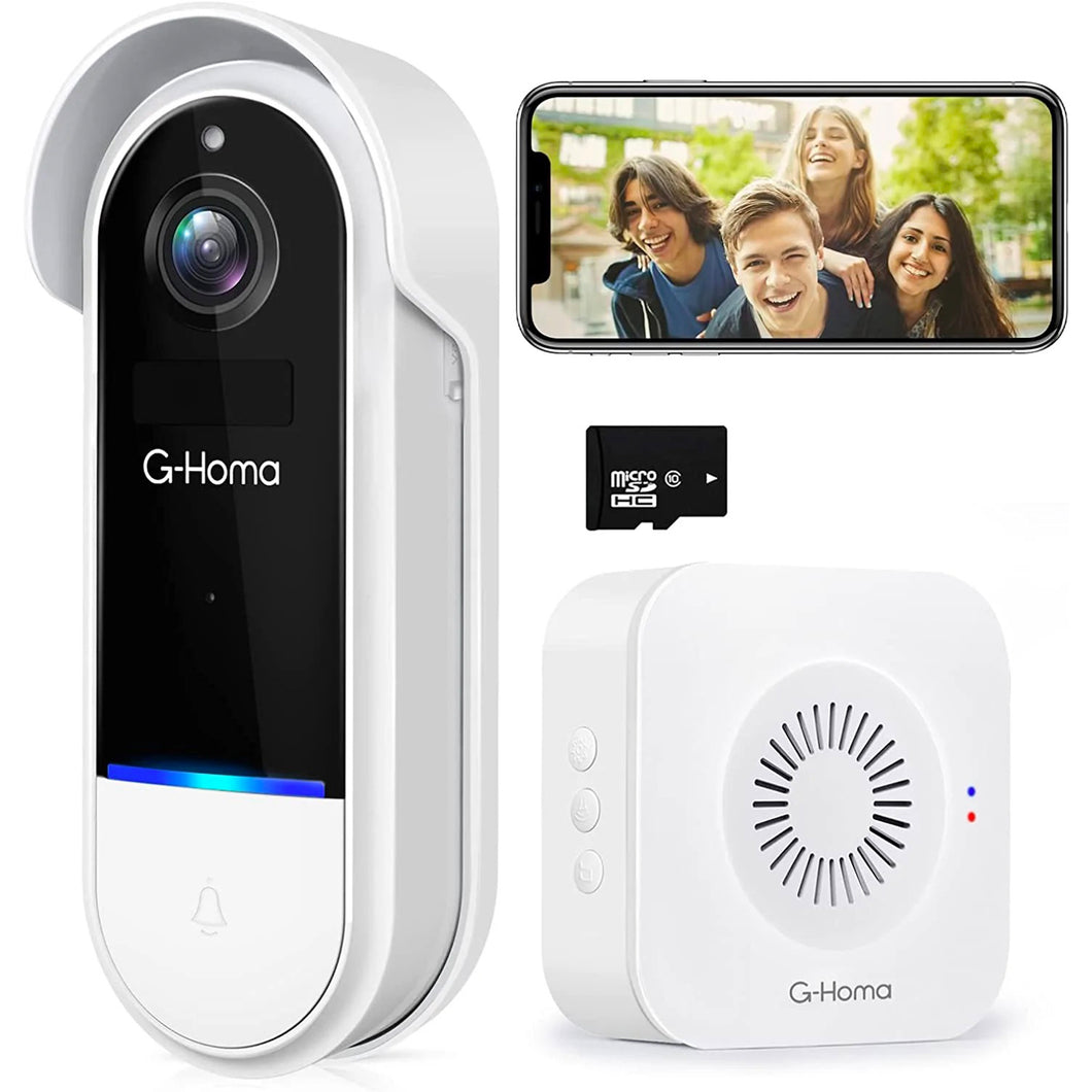 Wireless Video Doorbell Camera, G-Homa 1080P HD Wi-Fi Smart Doorbell Camera