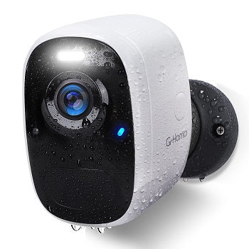 G-Homa Caméra de surveillance WiFi sans fil 2K HD, pour extérieur/intérieur,  avec batterie rechargeable, sans frais mensuels, vision nocturne couleur,  détection de mouvement PIR, audio 2 voies, sirène : : High-tech