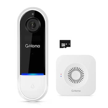 Wireless Video Doorbell Camera, G-Homa 1080P HD Wi-Fi Smart Doorbell Camera with Chime, Motion Detection, Night Vision, IP65 Waterproof, 2-Way Audio, Rechargeable Battery, No Monthly Fees Visit the G-Homa Store