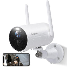 Load image into Gallery viewer, Security Camera Wireless Outdoor, G-Homa 4dBi WiFi 1080P Battery Powered Cameras for Home Security with Spotlight Color Night Vision/Siren Alarm/2-Way Audio/Waterproof/AI Motion Detection, SD/Cloud
