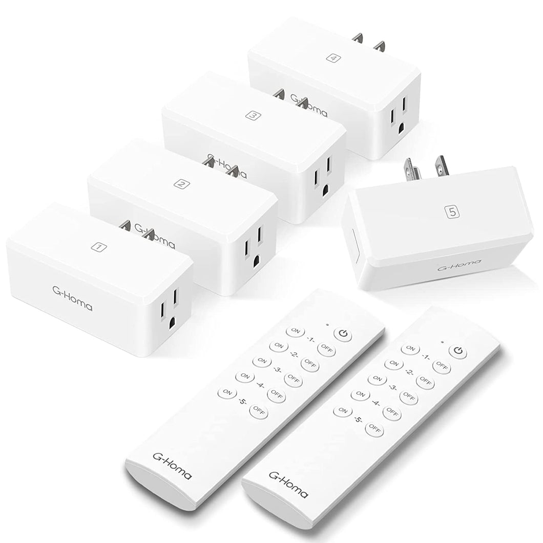 Indoor 3-Prong Wireless Remote Control Outlet - 5Pack