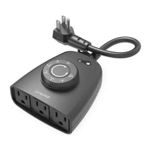 Load image into Gallery viewer, Indoor/Outdoor 3-Prong Light Sensor Timer Triple Outlets - 1Pack
