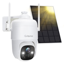 Load image into Gallery viewer, Security Cameras Wireless Outdoor with Solar Panel Powered,G-Homa 355° PTZ Rechargeable Battery WiFi Camera with Motion Detection &amp; Siren, 1080p Clear Night Vision, 2-Way Audio, IP65 Waterproof
