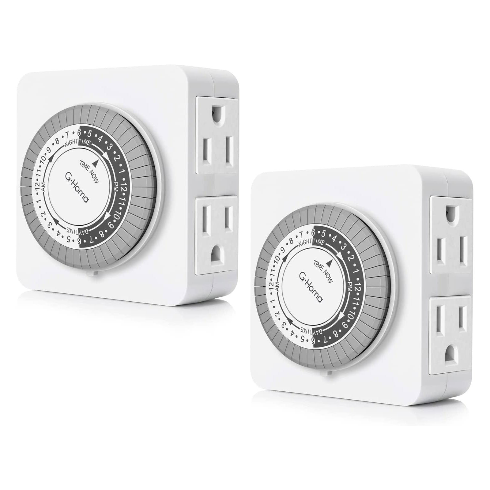 Indoor 3-Prong Electrical Timer Dual Outlets - 1Pack